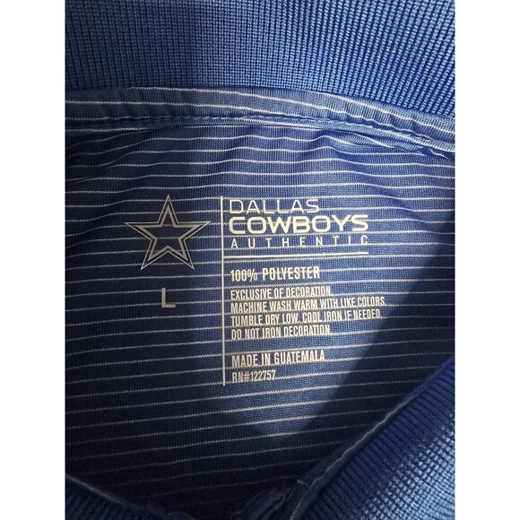 Dallas Cowboys Authentic Men’s Polo Shirt L Blue Pinstripe Embroidered Star NFL - Picture 4 of 10